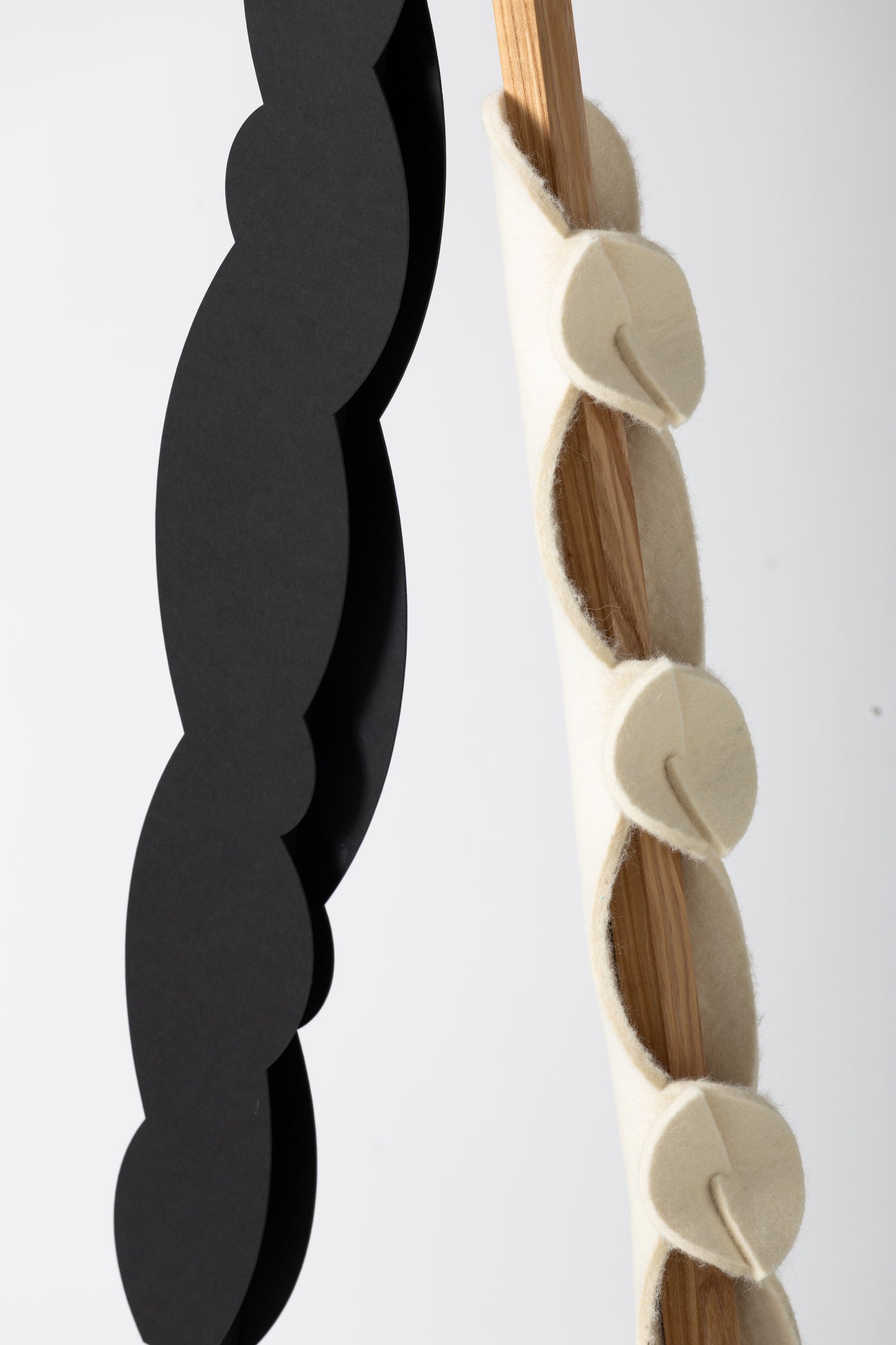 A floor lamp with OLOP sleeve & BLIP add-on and shade