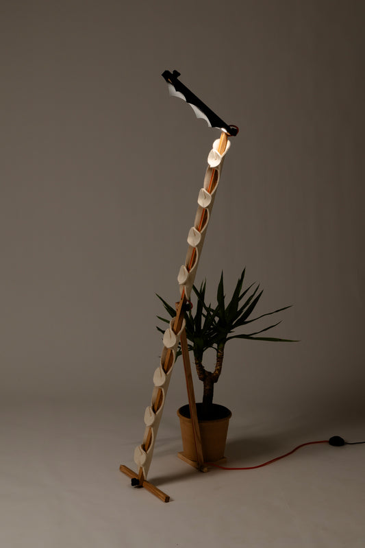 T floor lamp with OLOP sleeve & DIP shade