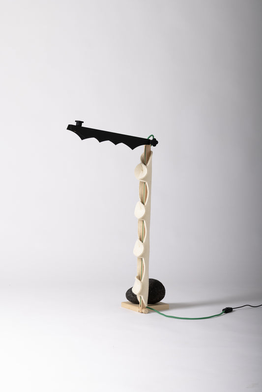L table lamp with OLOP sleeve & DIP cardboard shade