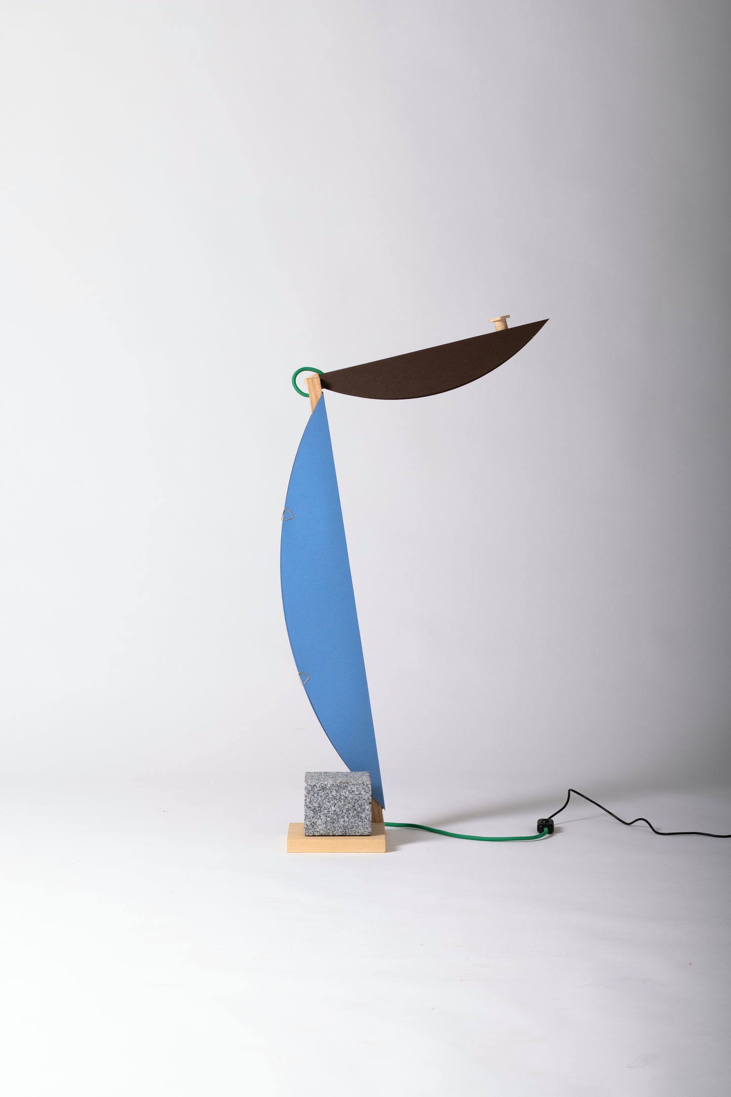 L table lamp with HALFMOON shade and add-on