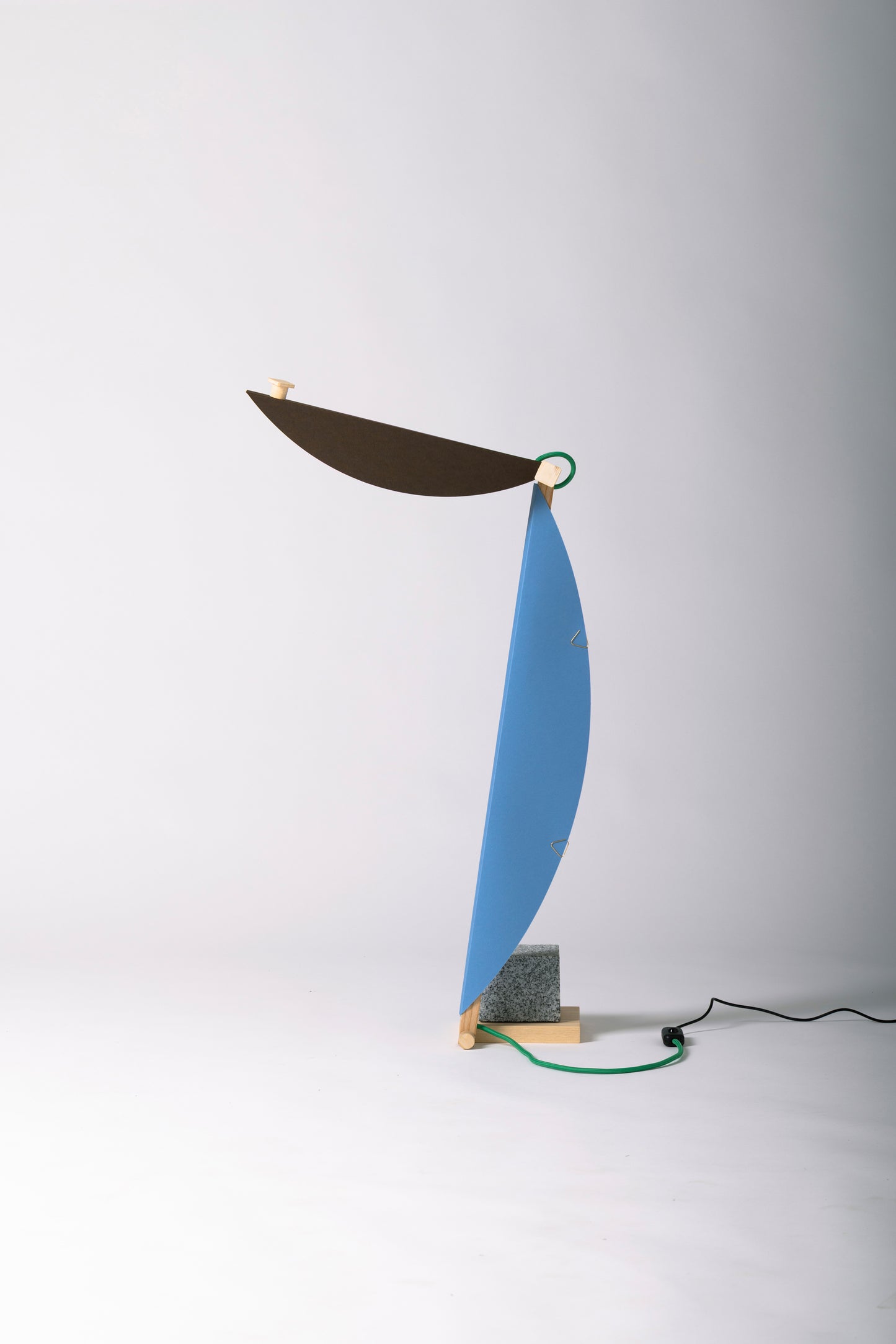 L table lamp with HALFMOON shade and add-on