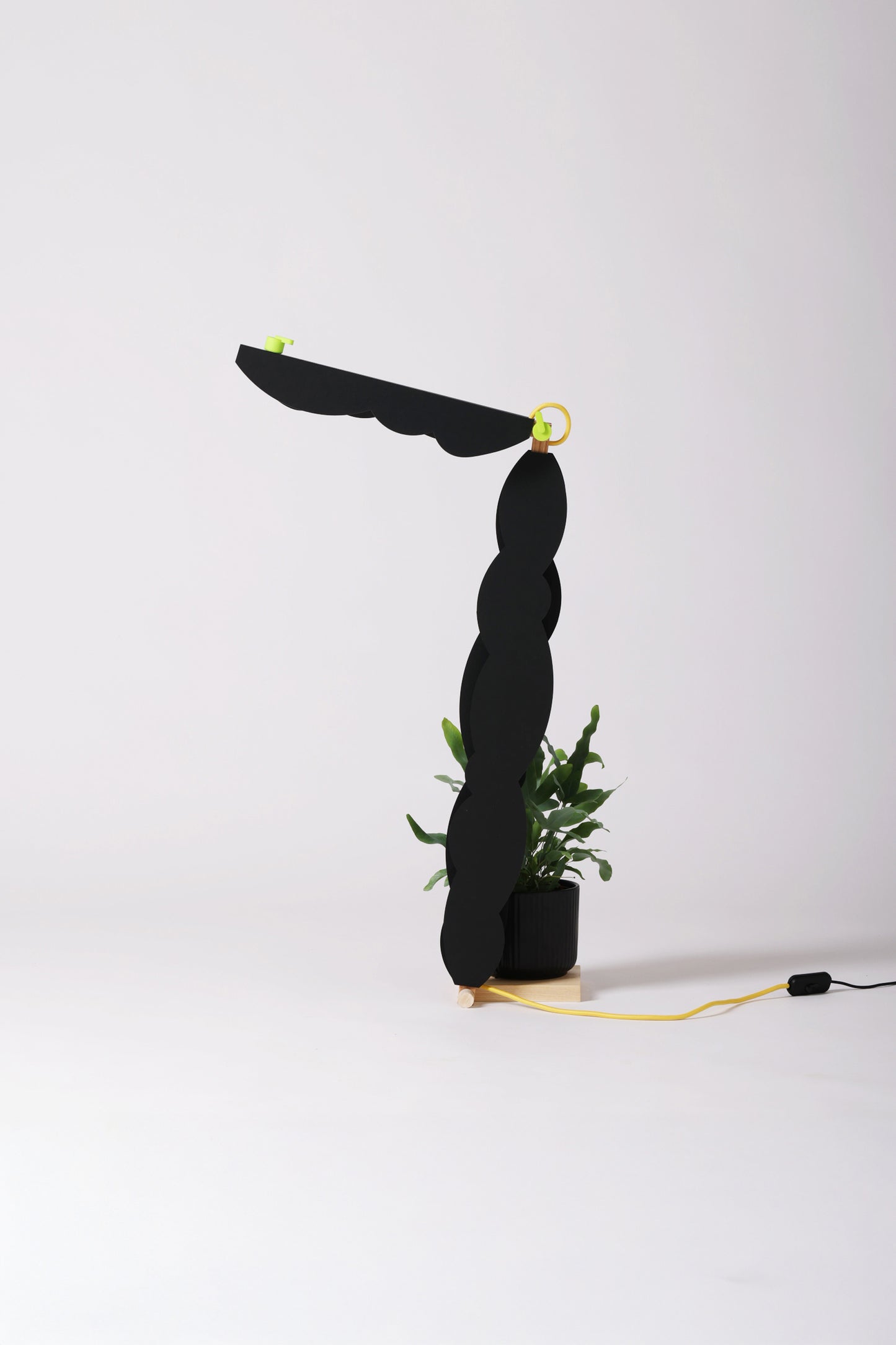 L table lamp with BLIP add-on and shade