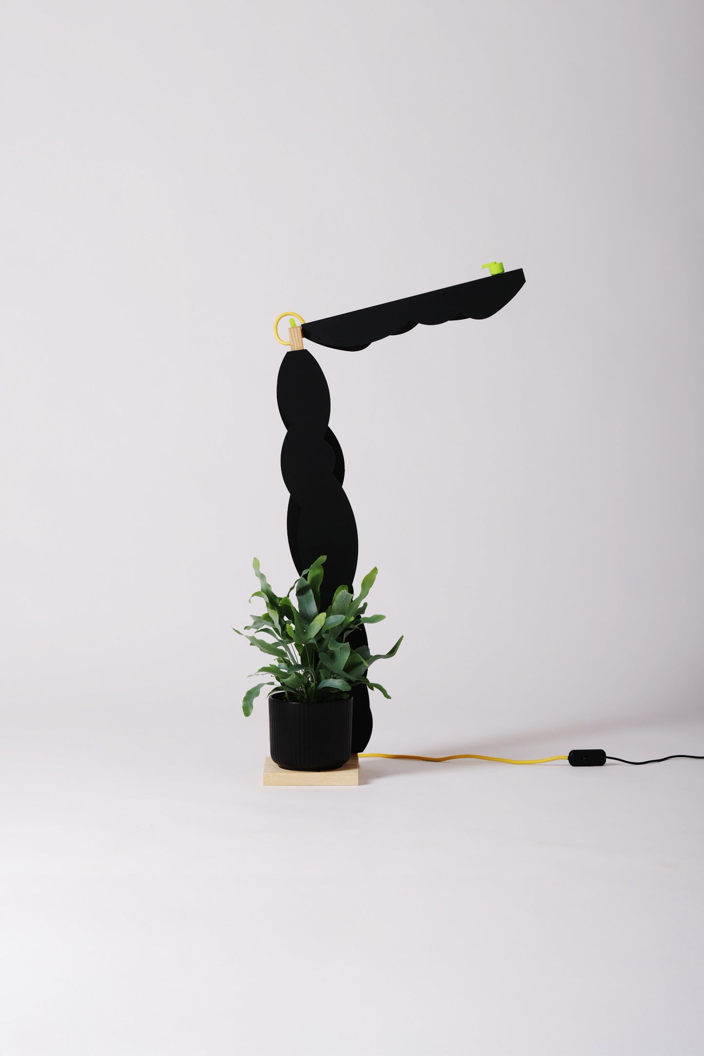 L table lamp with BLIP add-on and shade