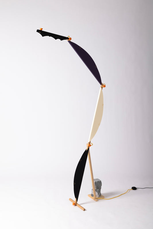 S floor lamp with HALFMOON add-on and DIP shade