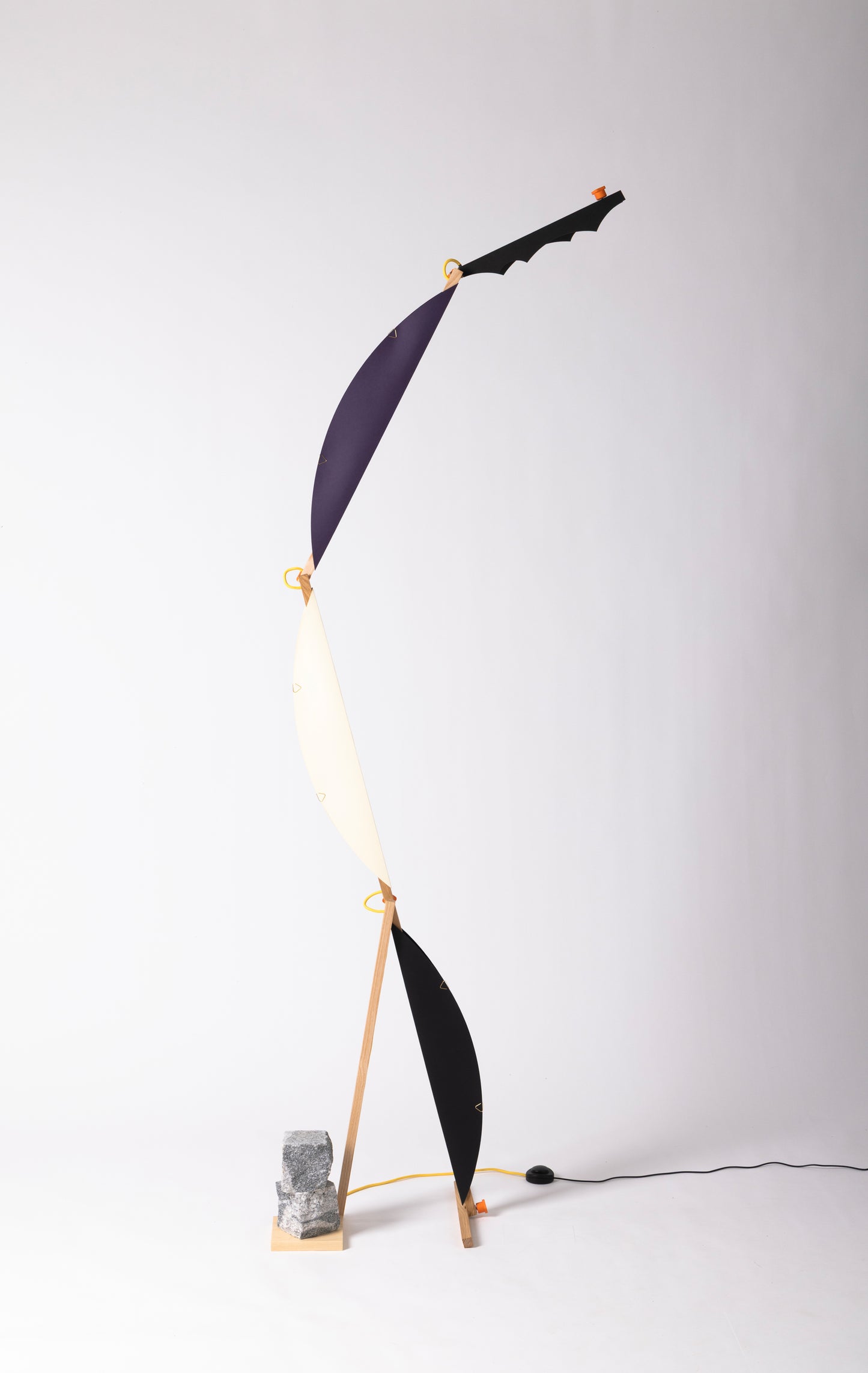 S floor lamp with HALFMOON add-on and DIP shade