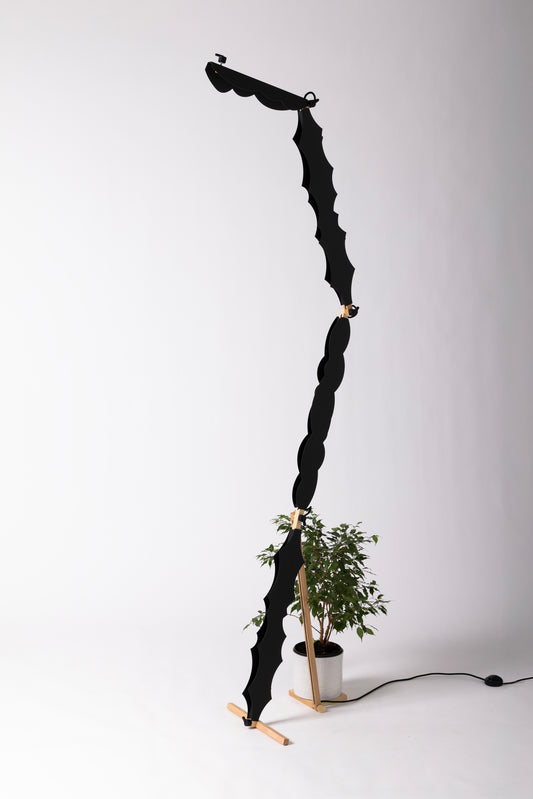 S floor lamp with DIP add-ons & BLIP add-on and shade