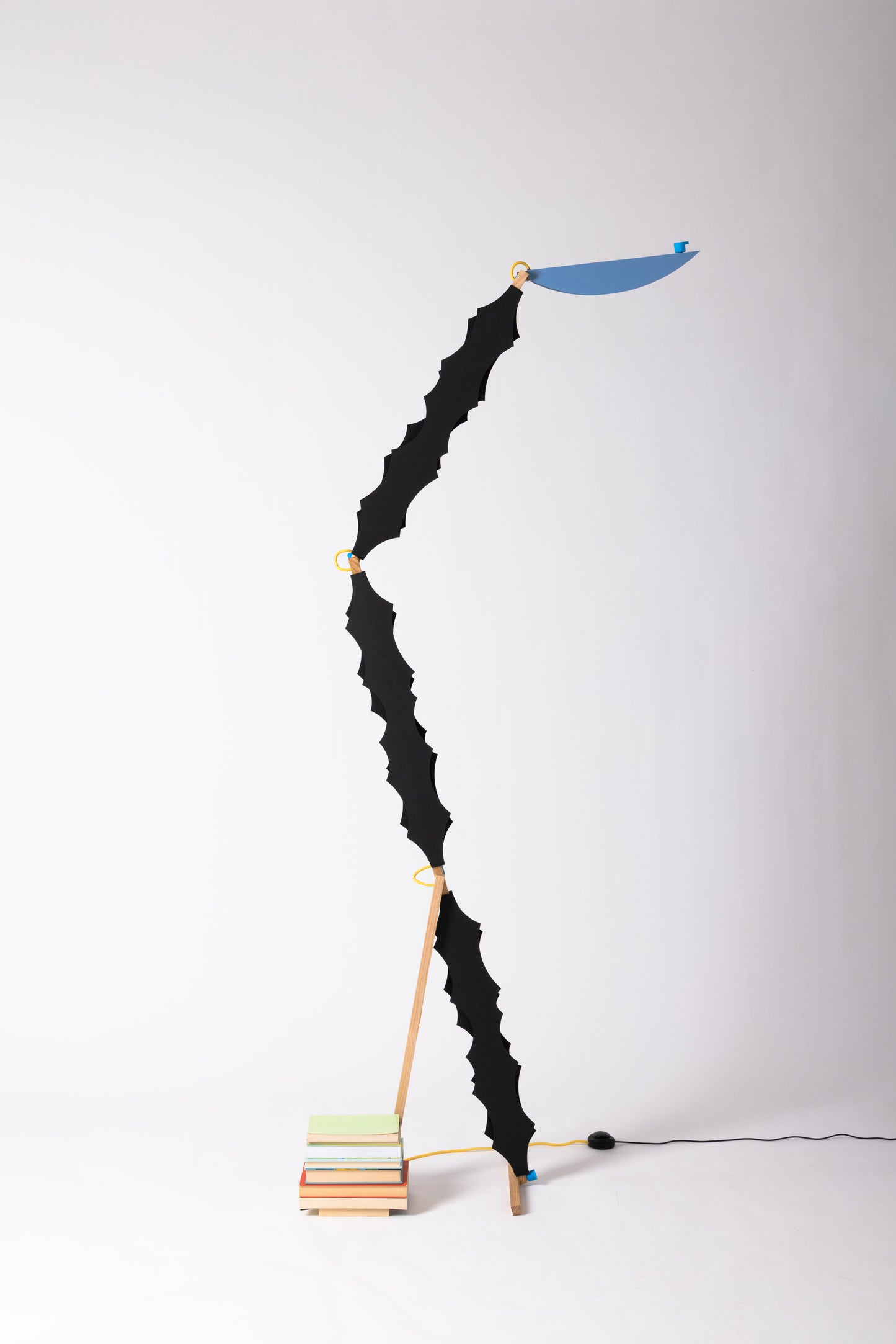 S floor lamp with DIP cardboard add-on and HALFMOON shade