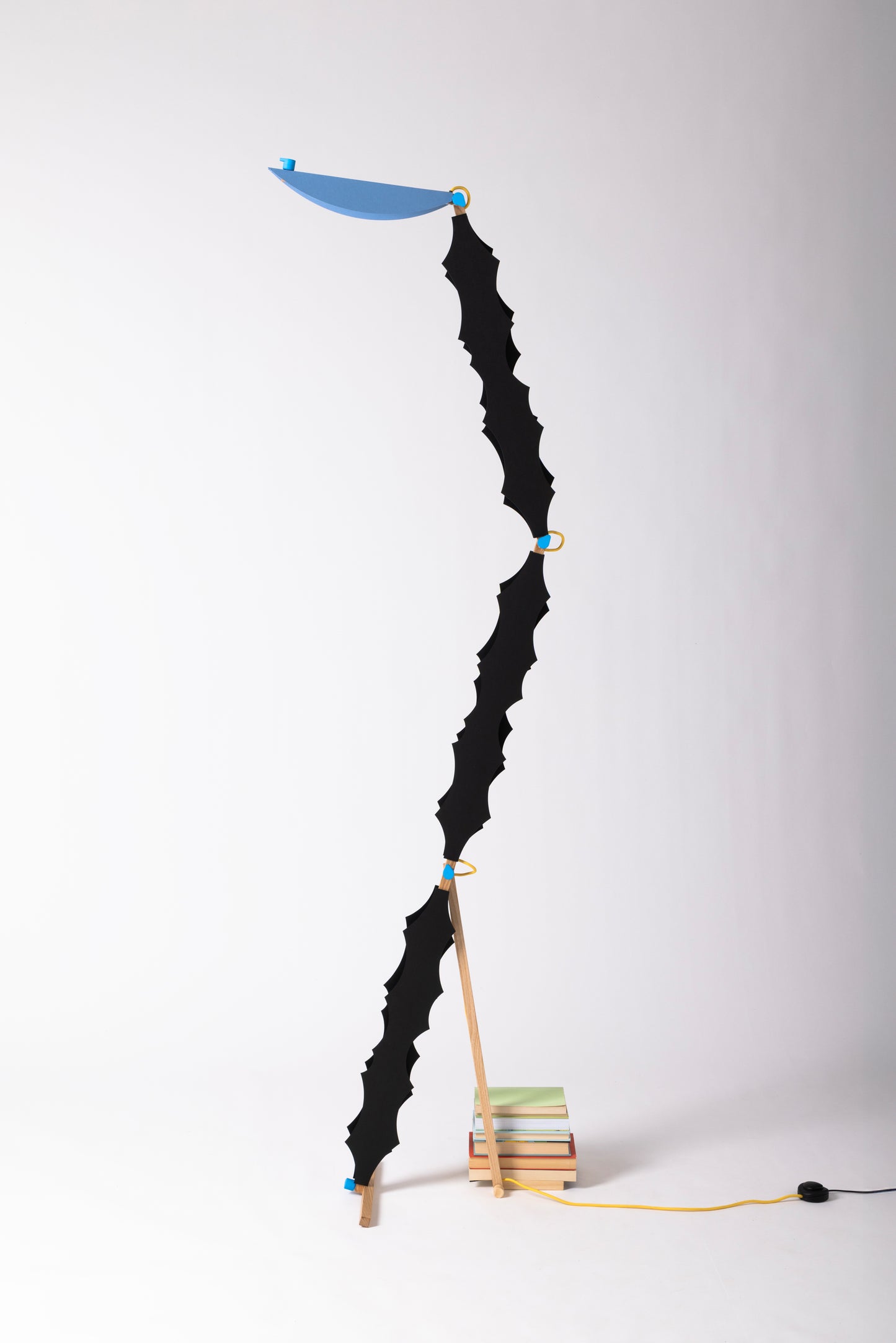 S floor lamp with DIP cardboard add-on and HALFMOON shade