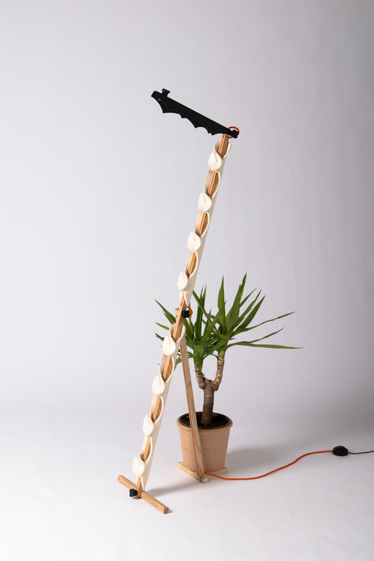 T floor lamp with OLOP sleeve & DIP shade
